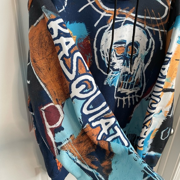 Jean-Michel Basquiat All Over Graffiti Print Hoodie - Picture 3 of 8